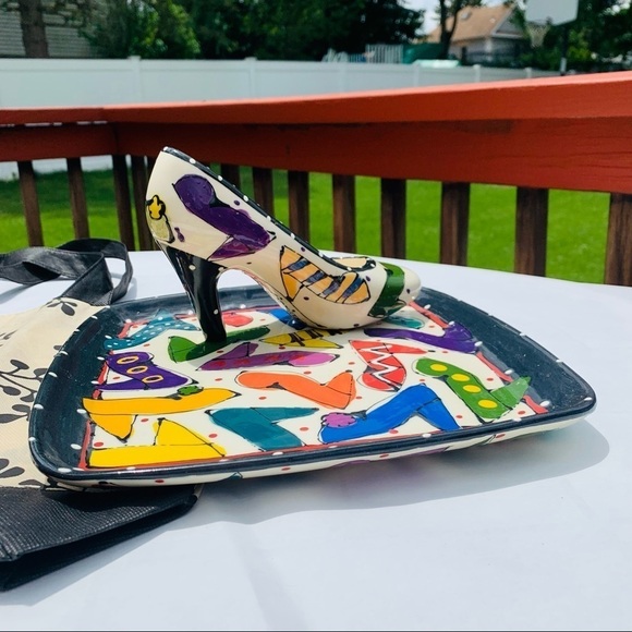 Vintage Robin Sterling Neiman Marcus rainbow 2003 Chips & Dip stiletto set - Picture 3 of 16